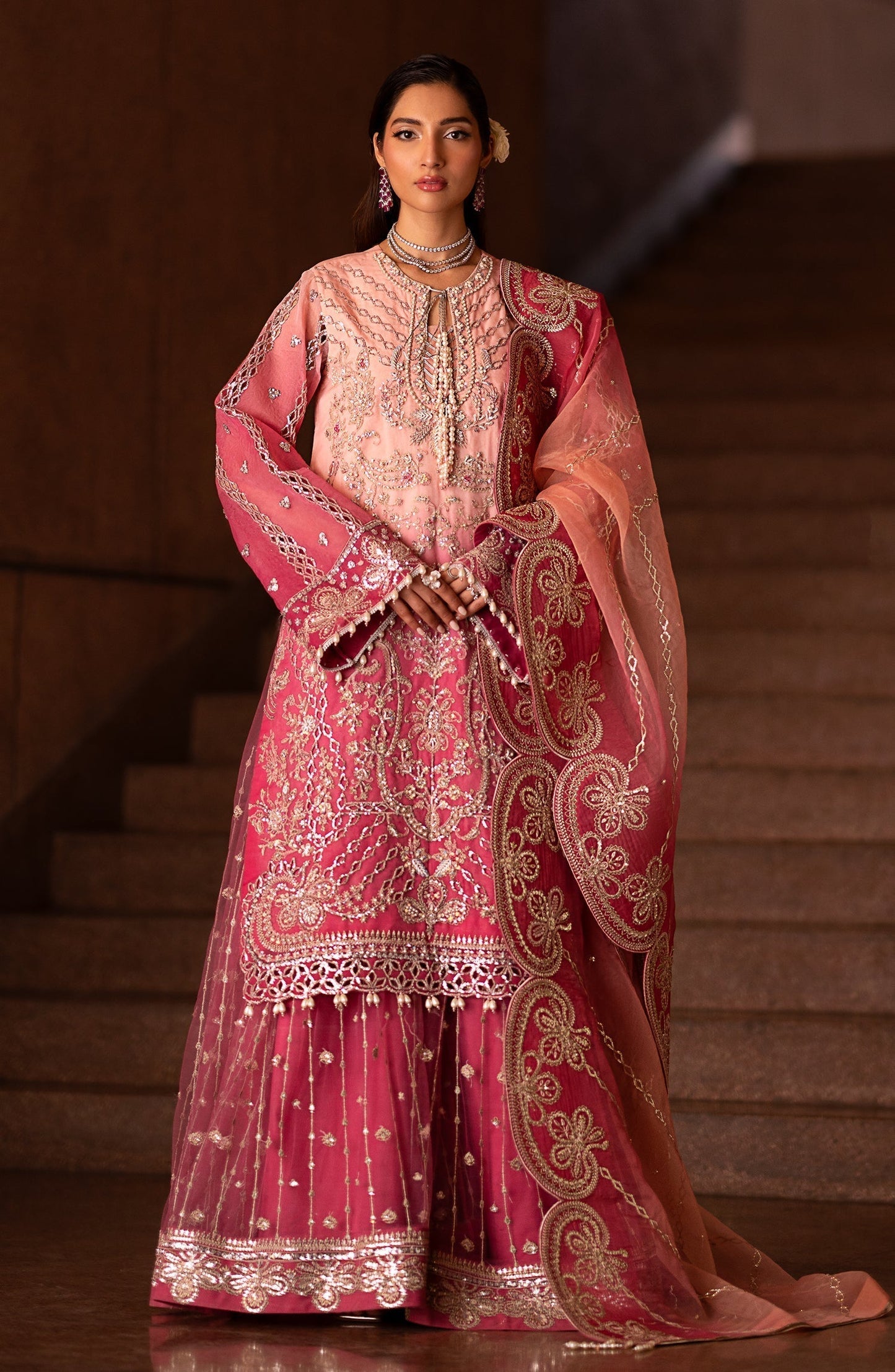 Emaan Adeel | Casabella Wedding Formals | AUSET - Designer Dress with Intricate embroidery and embellishments. Shop elegent wedding dress at Maria Faisal.