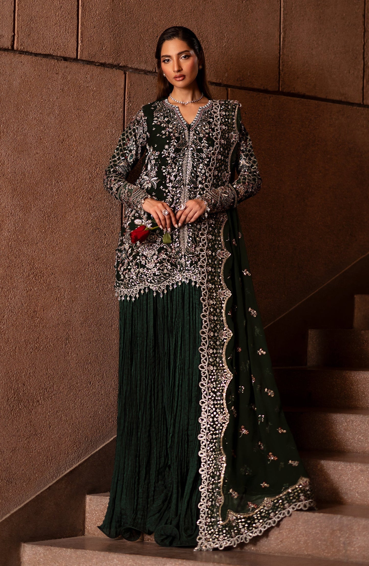 Emaan Adeel | Casabella Wedding Formals | ARISTA - Designer Dress with Intricate embroidery and embellishments. Shop elegent wedding dress at Maria Faisal.