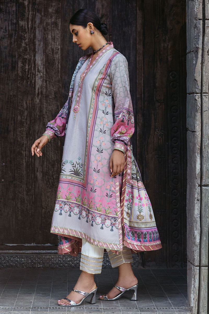 Mushq | Nirvana Silk Edit |  Pewter - Designer Dress with Intricate embroidery and embellishments. Shop elegent wedding dress at Maria Faisal.
