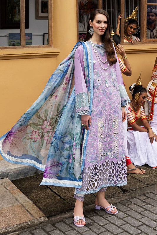 Mushq | Manaram Luxury Lawn 25 | Glowing Pulse by Maria Faisal - Registered Vendor of : Mushq - type : Ladies Clothes - 100% original wedding dresses