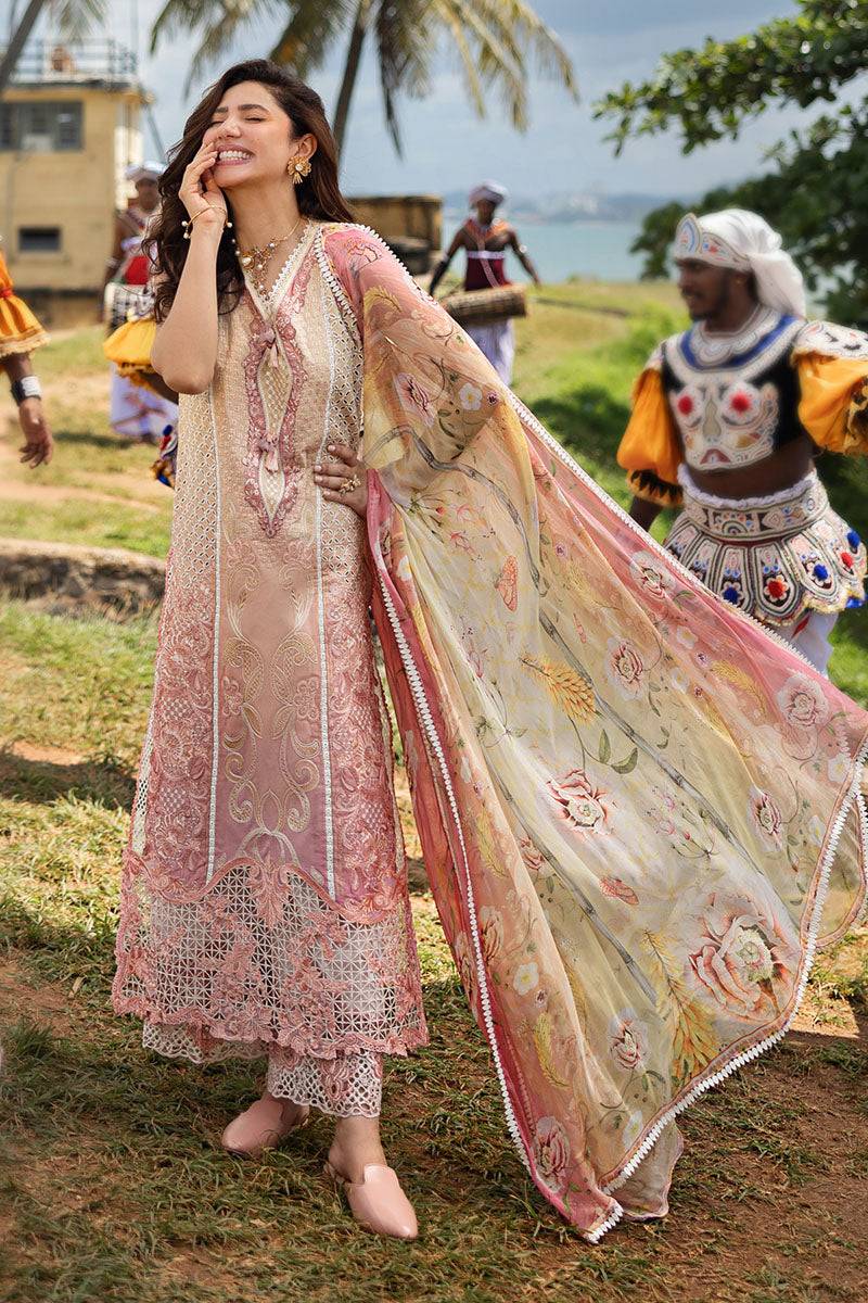 Mushq | Manaram Luxury Lawn 25 | Tranquil Spark by Maria Faisal - Registered Vendor of : Mushq - type : Ladies Clothes - 100% original wedding dresses