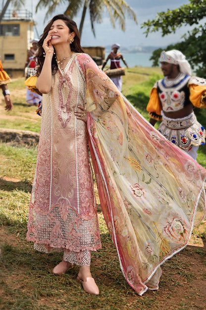 Mushq | Manaram Luxury Lawn 25 | Tranquil Spark by Maria Faisal - Registered Vendor of : Mushq - type : Ladies Clothes - 100% original wedding dresses