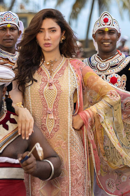 Mushq | Manaram Luxury Lawn 25 | Tranquil Spark by Maria Faisal - Registered Vendor of : Mushq - type : Ladies Clothes - 100% original wedding dresses