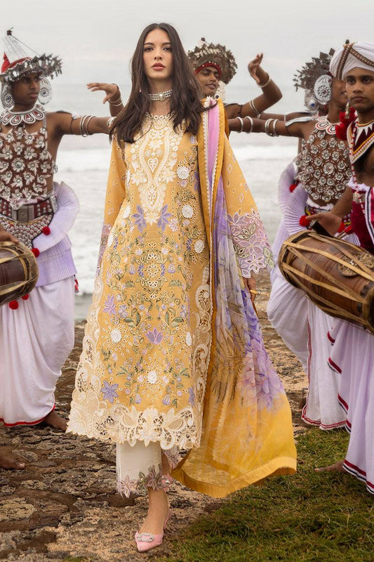 Mushq | Manaram Luxury Lawn 25 | Gold Glow by Maria Faisal - Registered Vendor of : Mushq - type : Ladies Clothes - 100% original wedding dresses