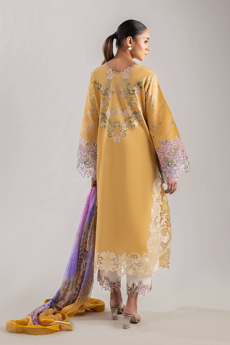Mushq | Manaram Luxury Lawn 25 | Gold Glow by Maria Faisal - Registered Vendor of : Mushq - type : Ladies Clothes - 100% original wedding dresses