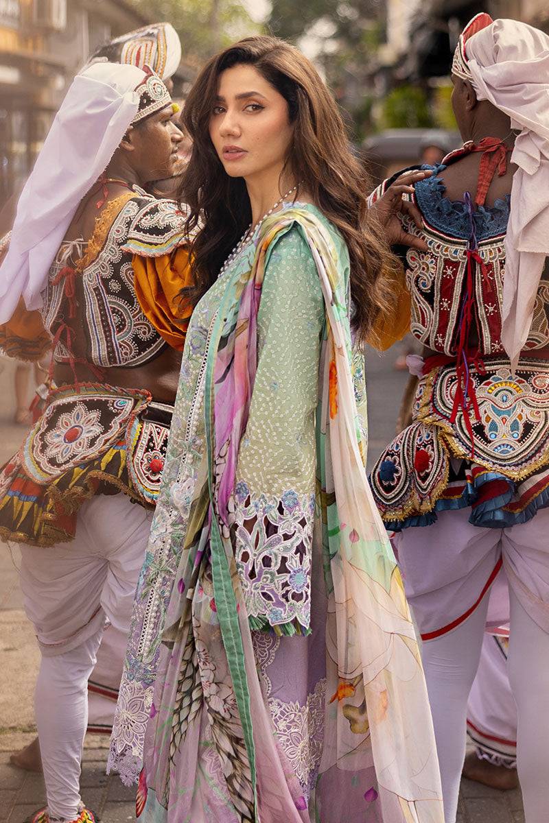 Mushq | Manaram Luxury Lawn 25 | Glittering Grace by Maria Faisal - Registered Vendor of : Mushq - type : Ladies Clothes - 100% original wedding dresses