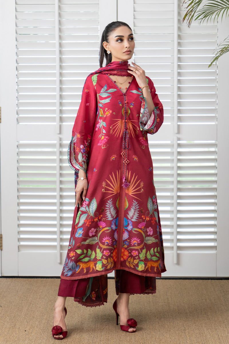 Mina Hasan | Signature Pret | Auric Magenta - Luxury Dress - available at Maria Faisal in UK and USA.