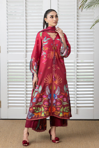 Mina Hasan | Signature Pret | Auric Magenta - Luxury Dress - available at Maria Faisal in UK and USA.