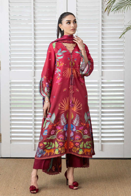 Mina Hasan | Signature Pret | Auric Magenta - Luxury Dress - available at Maria Faisal in UK and USA.