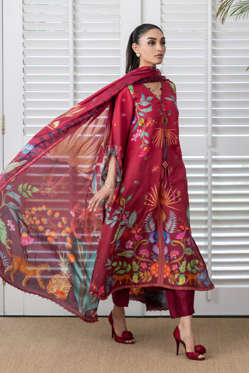 Mina Hasan | Signature Pret | Auric Magenta - Luxury Dress - available at Maria Faisal in UK and USA.