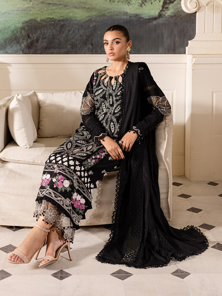 Parishay | Mira Winter |  MW-07 | 3 PC Crepe - Designer Dress with Intricate embroidery and embellishments. Shop elegent wedding dress at Maria Faisal.