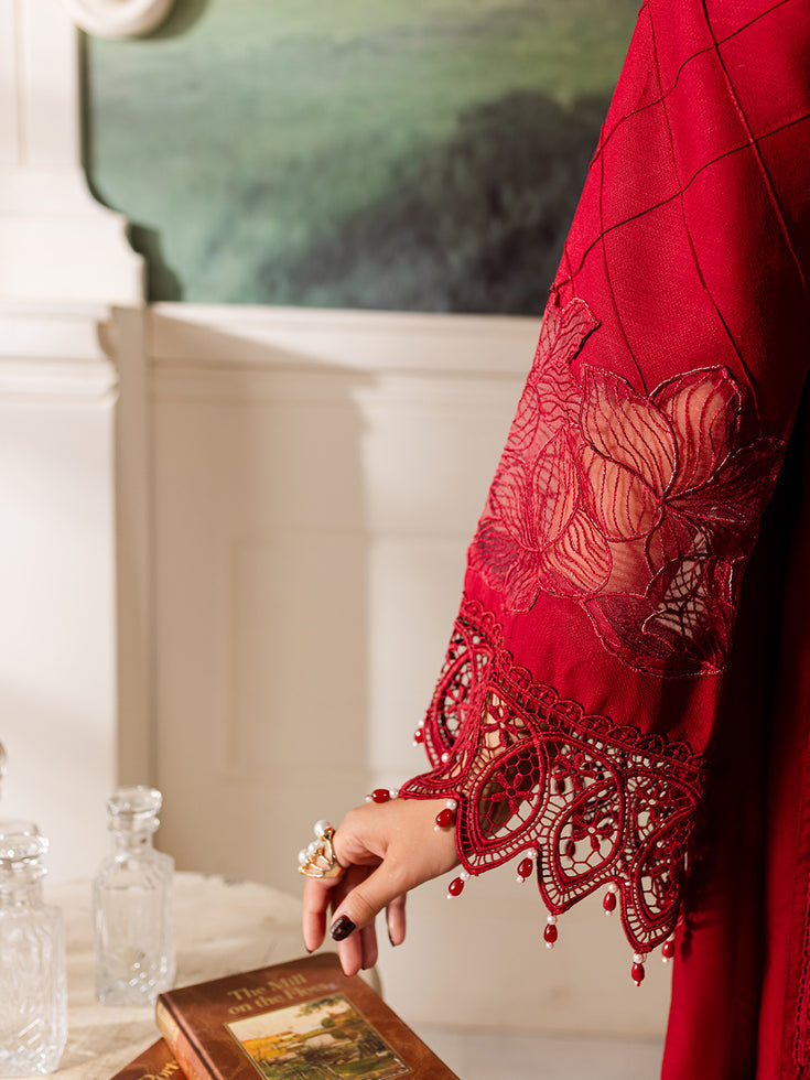 Parishay | Mira Winter | MW-08 | 3 PC Crepe - Designer Dress with Intricate embroidery and embellishments. Shop elegent wedding dress at Maria Faisal.