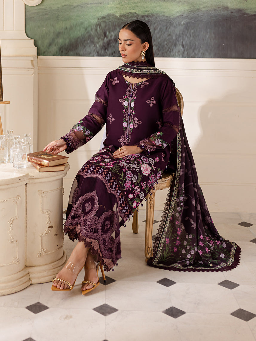 Parishay | Mira Winter | MW-10 | 3 PC Crepe - Designer Dress with Intricate embroidery and embellishments. Shop elegent wedding dress at Maria Faisal.