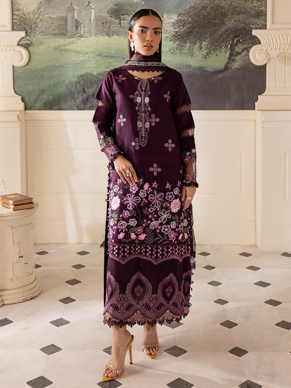 Parishay | Mira Winter | MW-10 | 3 PC Crepe - Designer Dress with Intricate embroidery and embellishments. Shop elegent wedding dress at Maria Faisal.