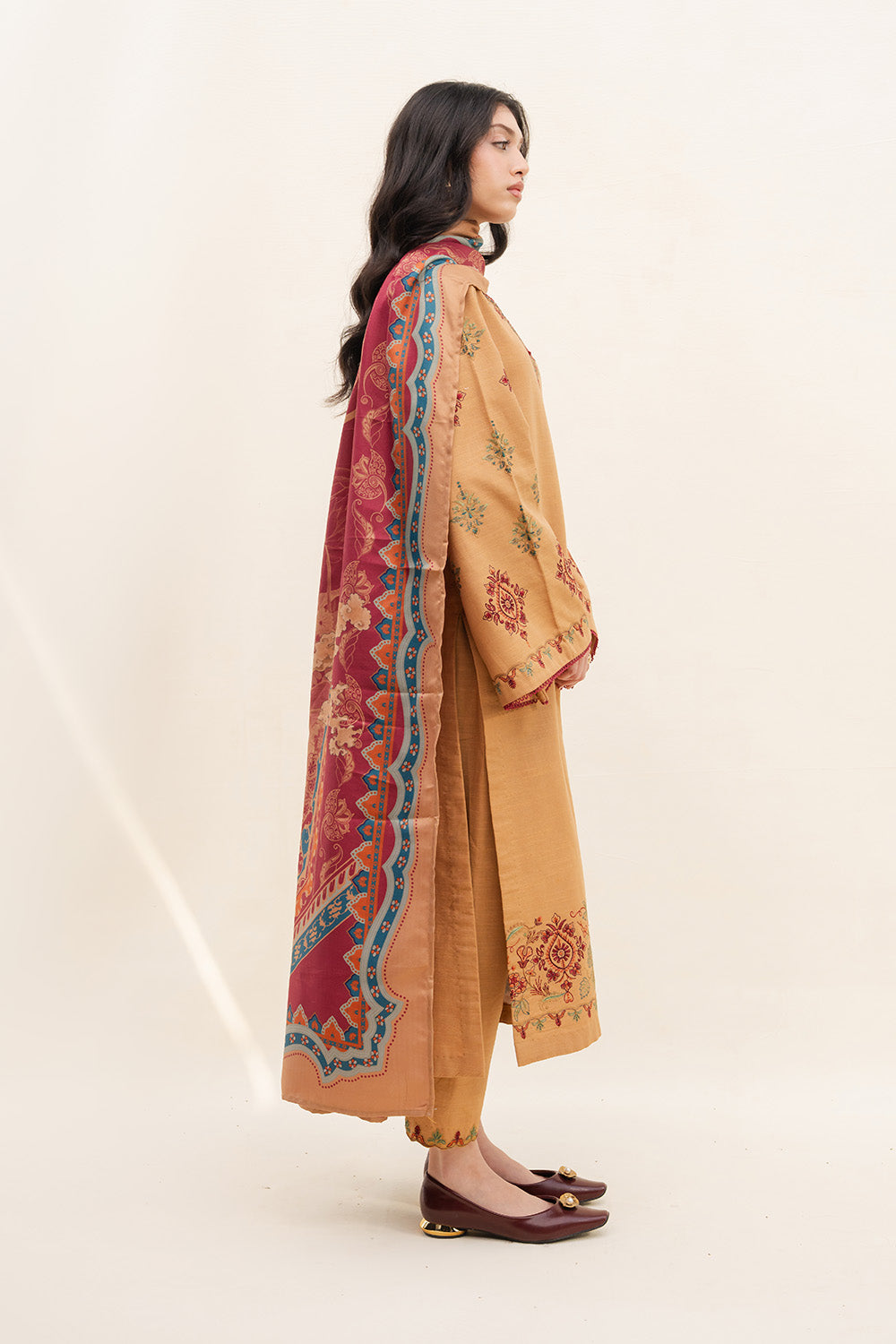 TOFFEE TIDES - MWS5820 – authentic Pakistani dress from the Latte Layers Pret collection for women in the UK