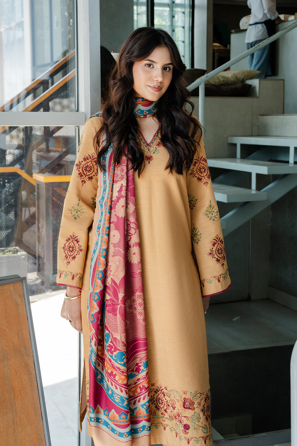 TOFFEE TIDES - MWS5820 – authentic Pakistani dress from the Latte Layers Pret collection for women in the UK