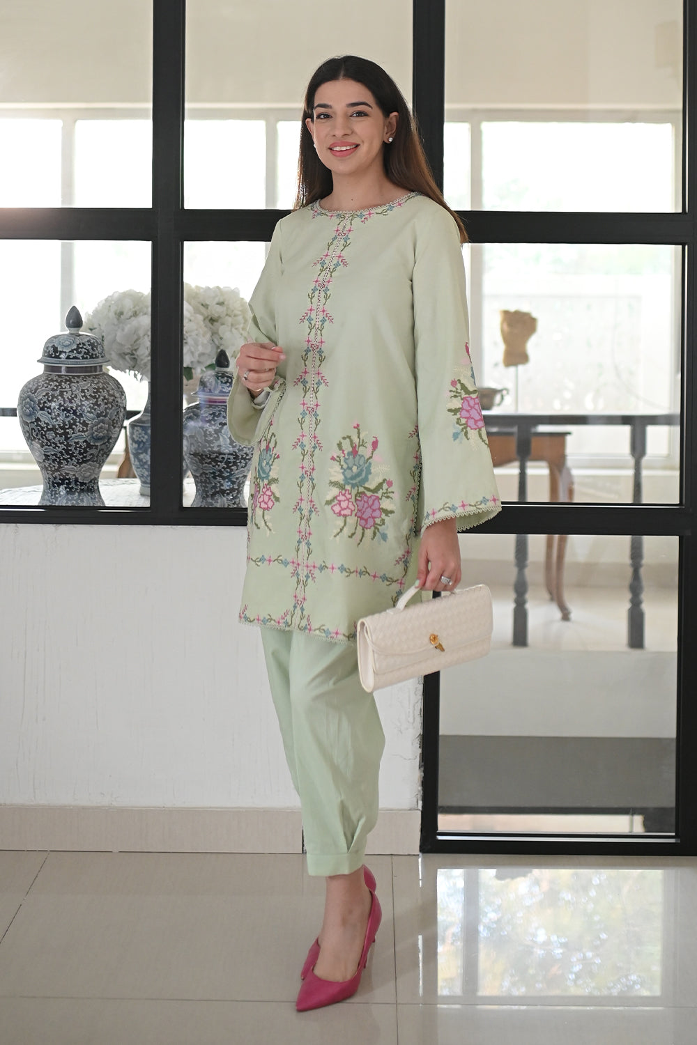 Maryum N Maria | Everywear Casuals | ZAINA - MWS6207 - Casual Dress - available at Maria Faisal in UK and USA.