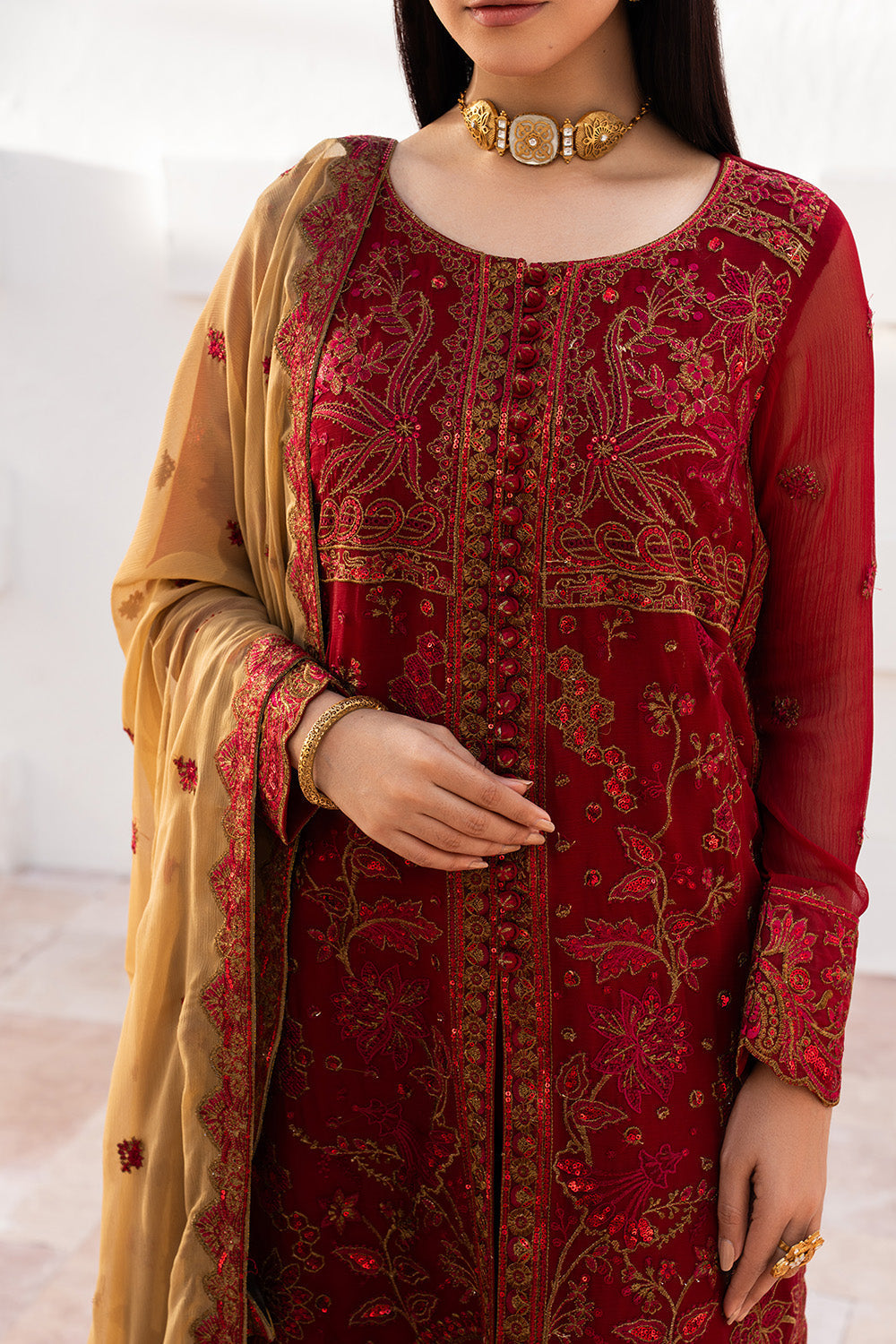 Maryum N Maria | Luxury Edit | KESHET - MWU5682 - Luxury Dress - available at Maria Faisal in UK and USA.
