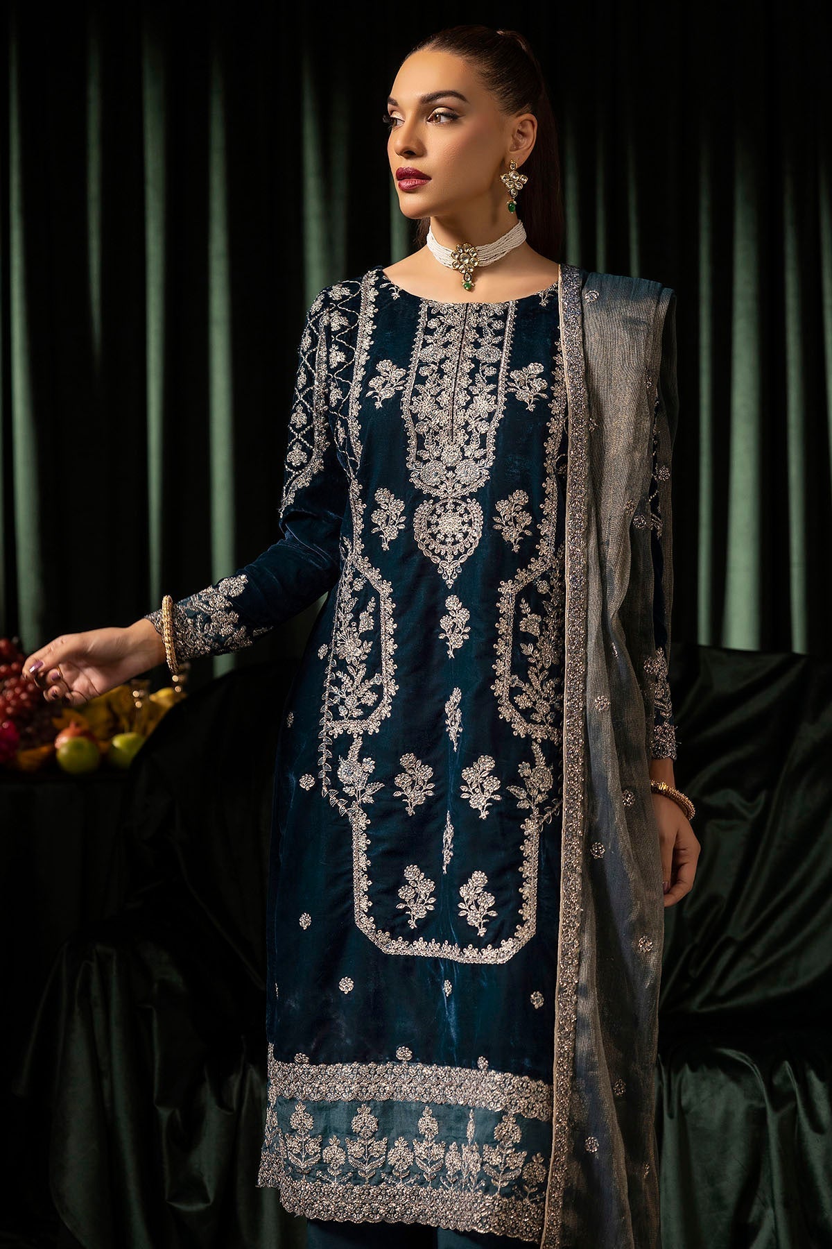 Motifz | Velvet Formals | 5093-DANEEN - Ladies Clothes - Maria Faisal