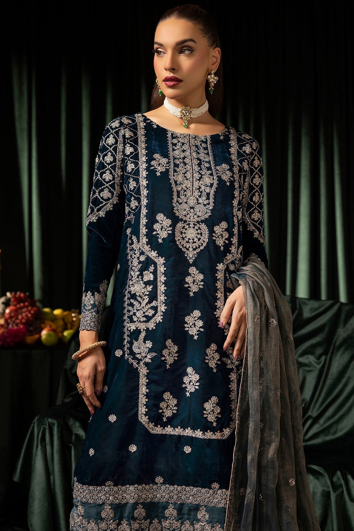 Motifz | Velvet Formals | 5093-DANEEN - Ladies Clothes - Maria Faisal