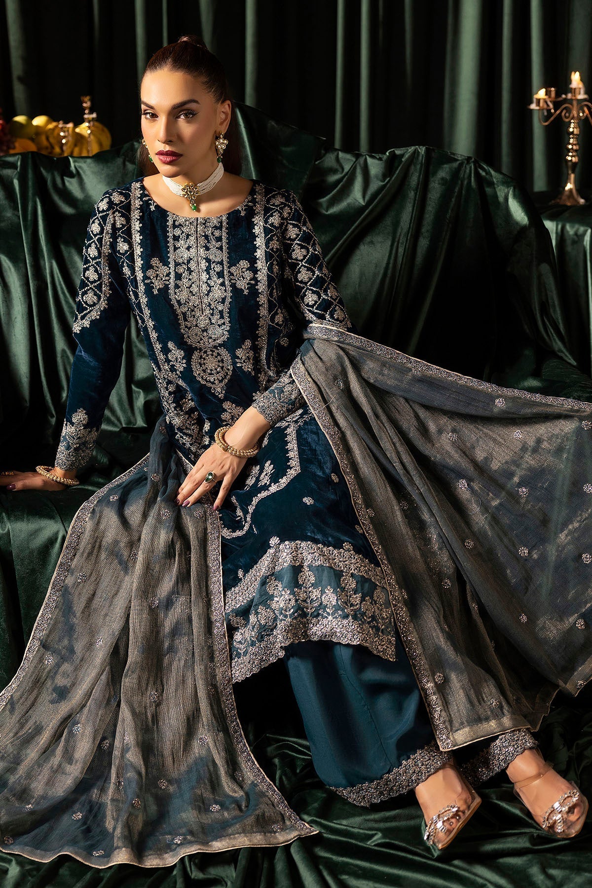 Motifz | Velvet Formals | 5093-DANEEN - Ladies Clothes - Maria Faisal