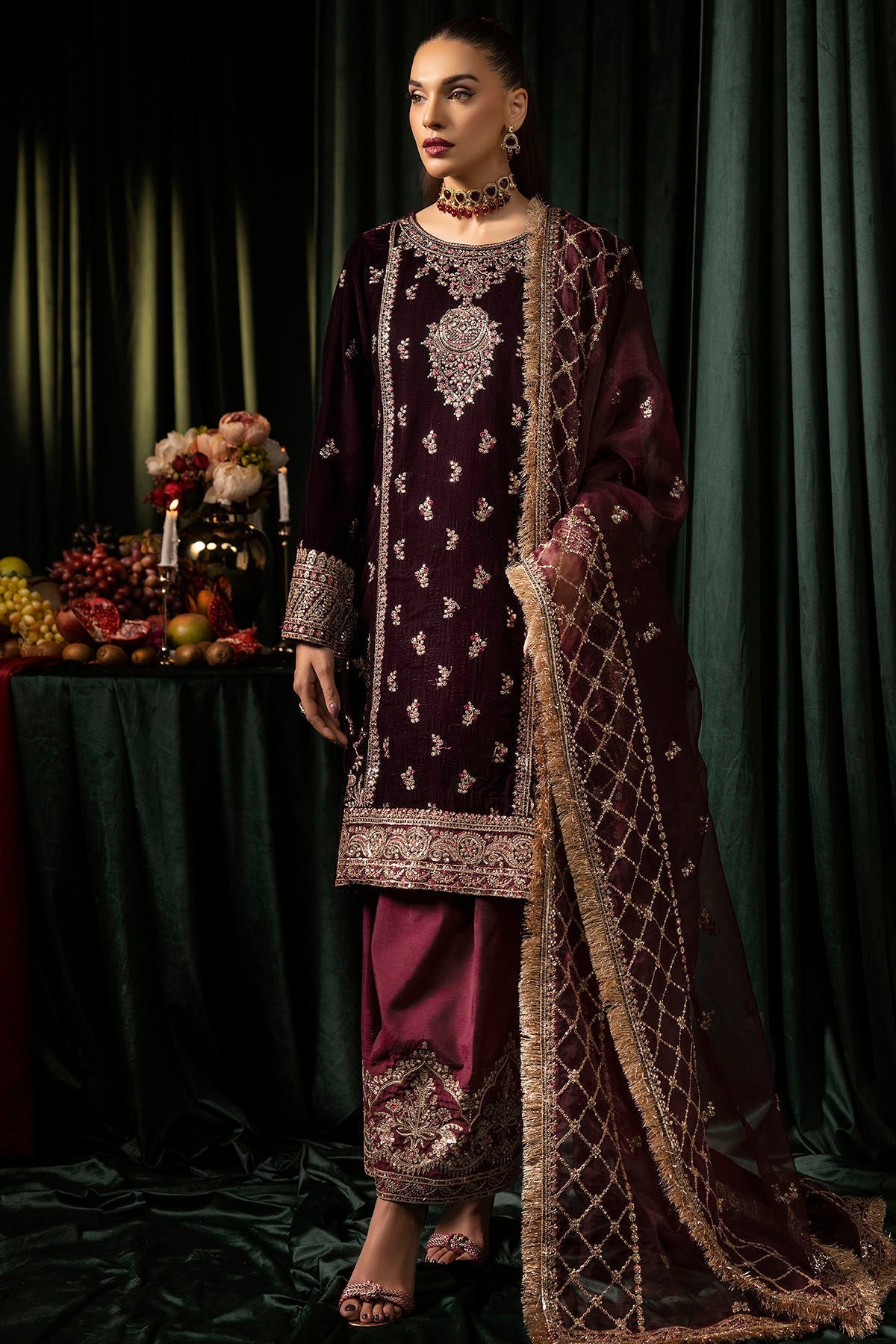 Motifz | Velvet Formals | 5095-MAZNEEN - Ladies Clothes - Maria Faisal