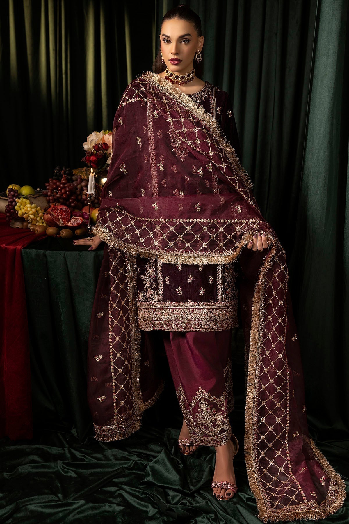 Motifz | Velvet Formals | 5095-MAZNEEN - Ladies Clothes - Maria Faisal