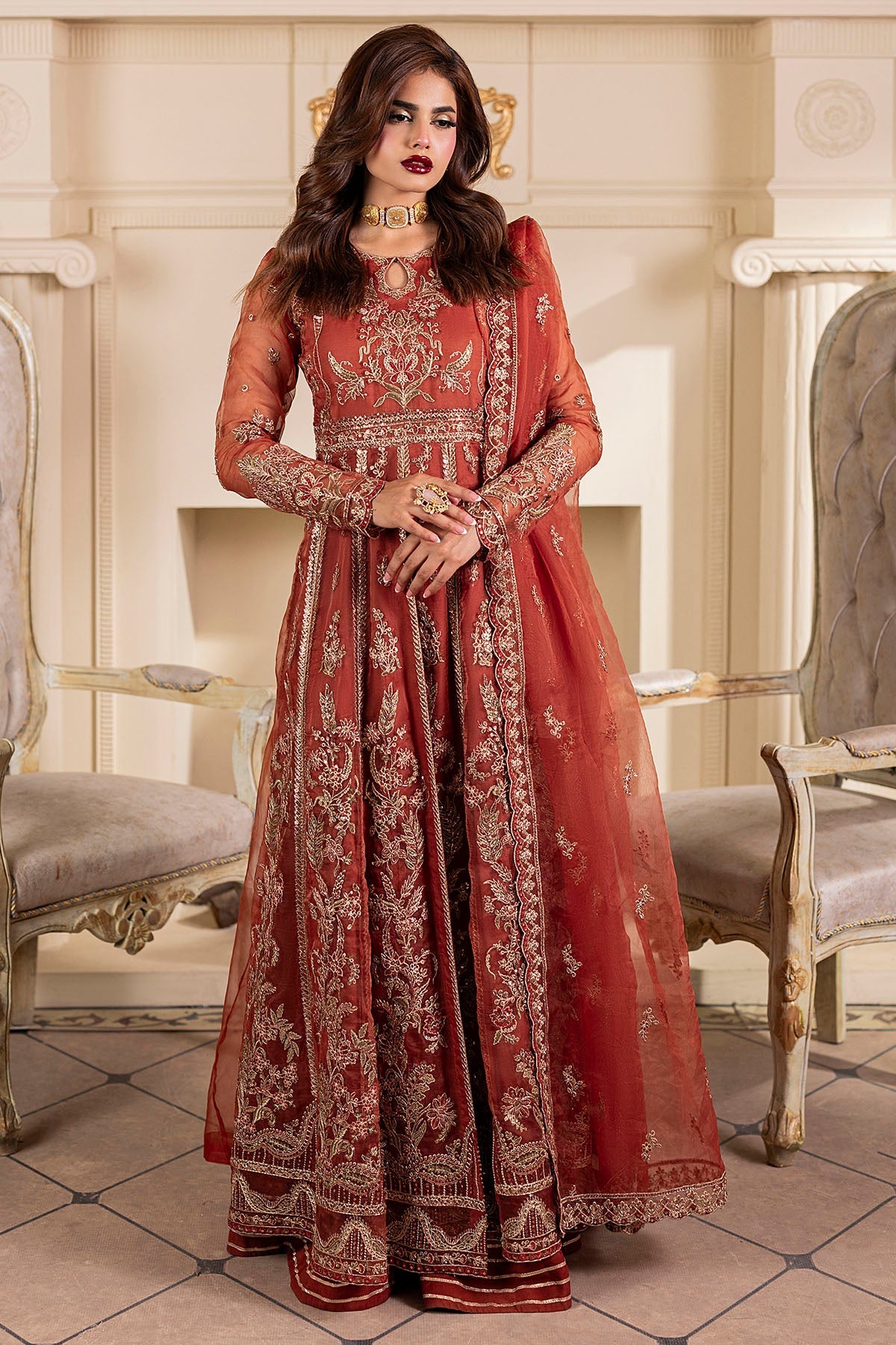 Motifz | Luxury Formal | 5139-BRANDY - Ladies Clothes - Maria Faisal