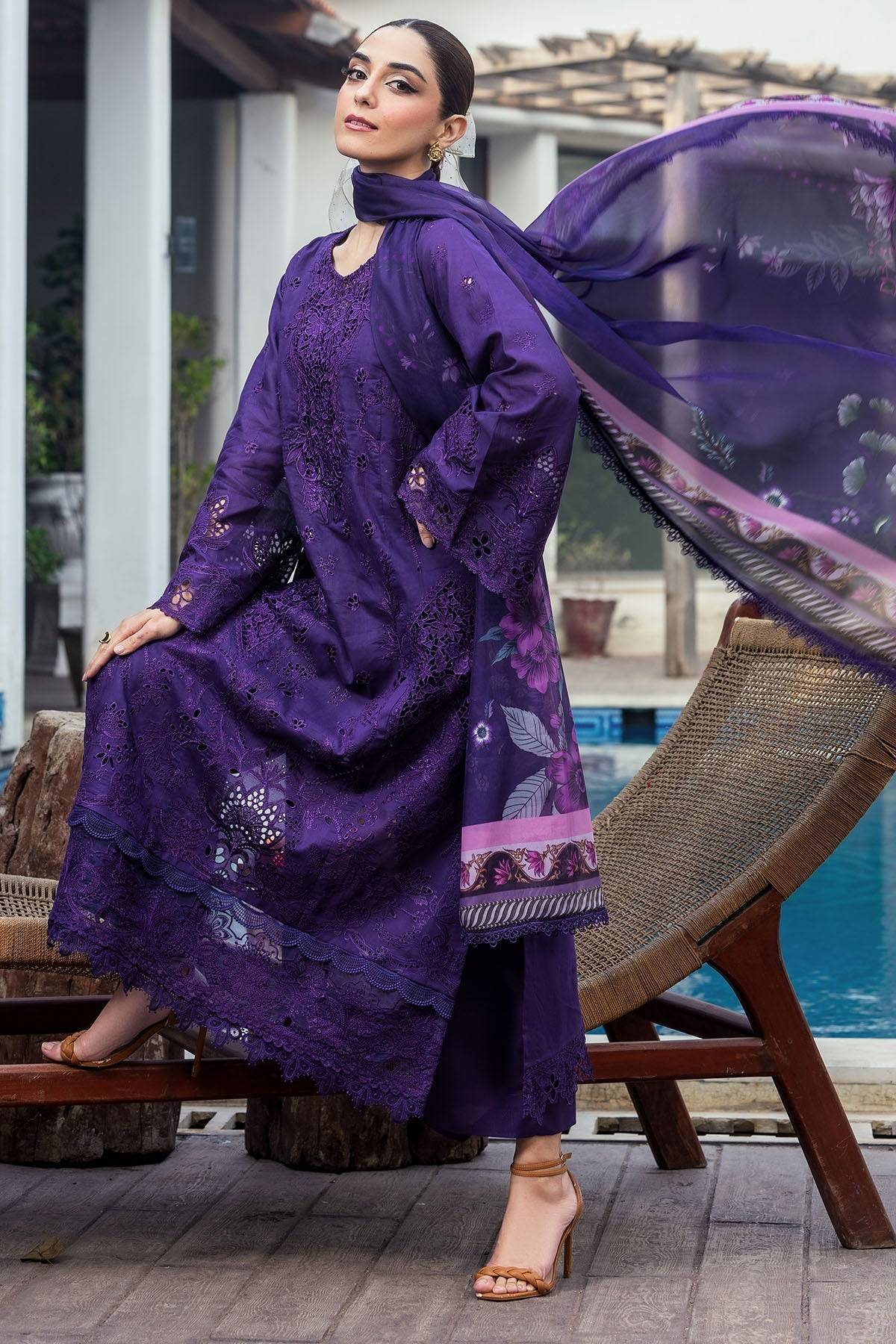 Motifz | Premium Lawn 25 | 5314-MIREILLE by Maria Faisal - Registered Vendor of : Motifz - type : Ladies Clothes - 100% original wedding dresses