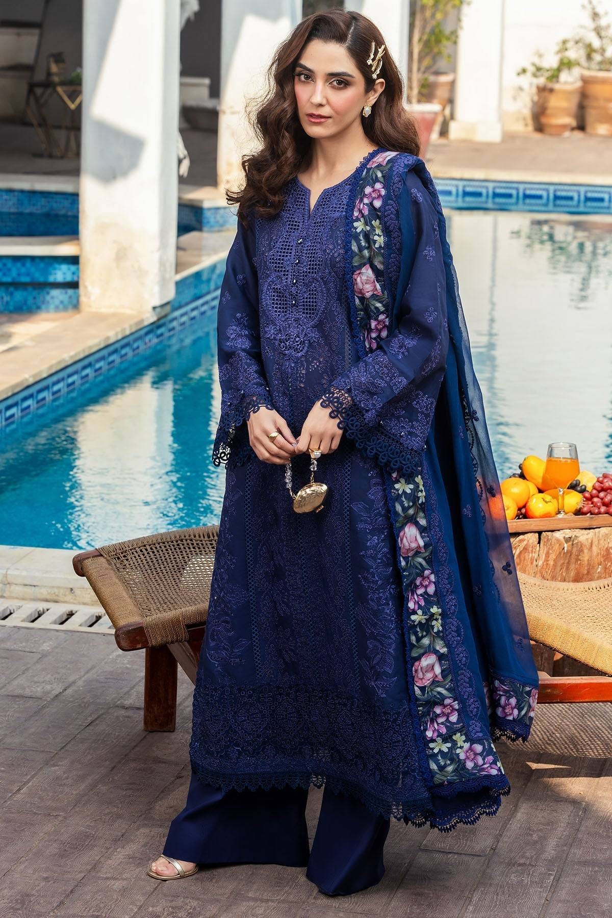 Motifz | Premium Lawn 25 | 5330-MAELYS by Maria Faisal - Registered Vendor of : Motifz - type : Ladies Clothes - 100% original wedding dresses