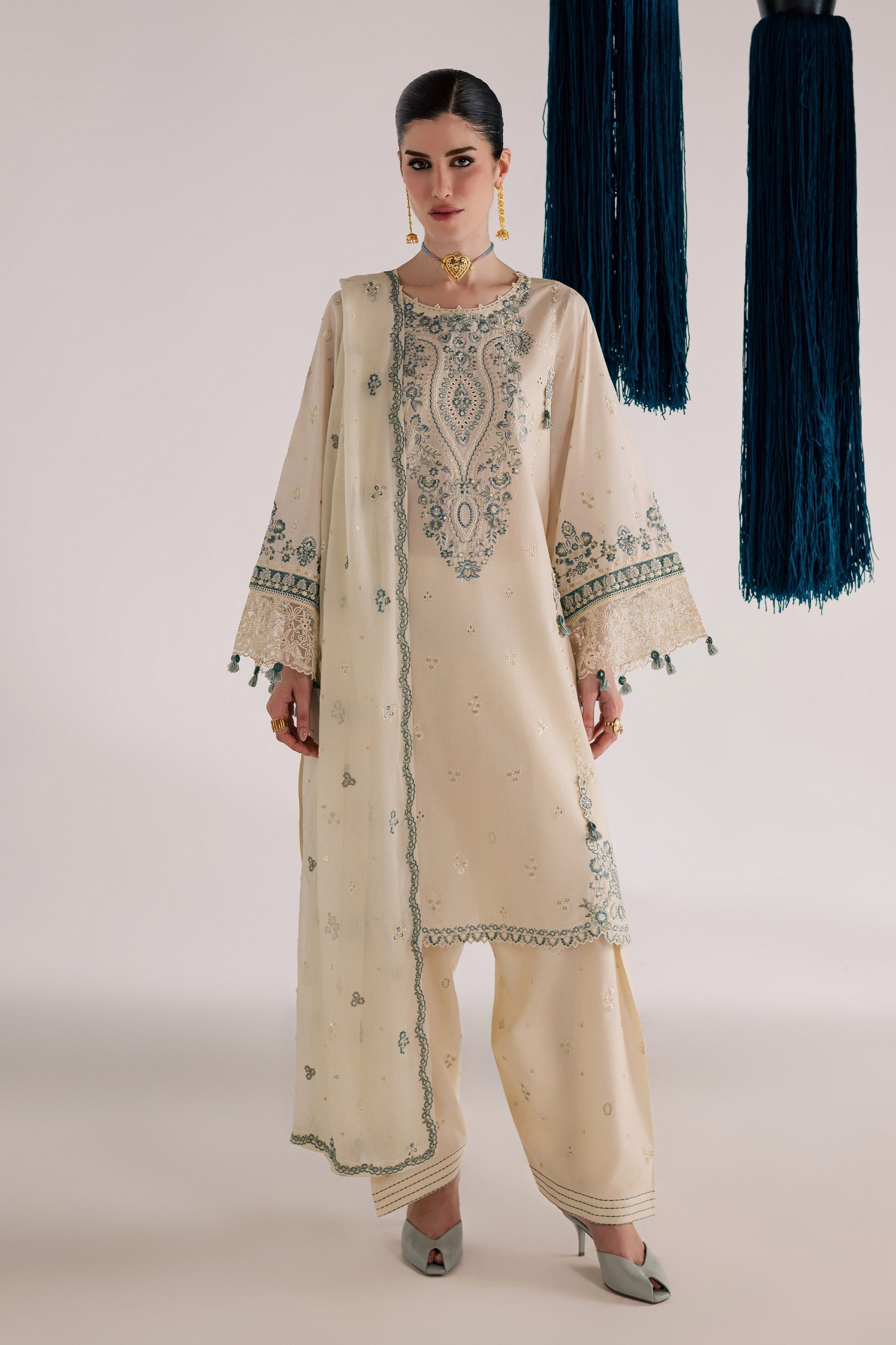 Batik | Festive Eid 26 | Mana - Luxury Dress - available at Maria Faisal in UK and USA.