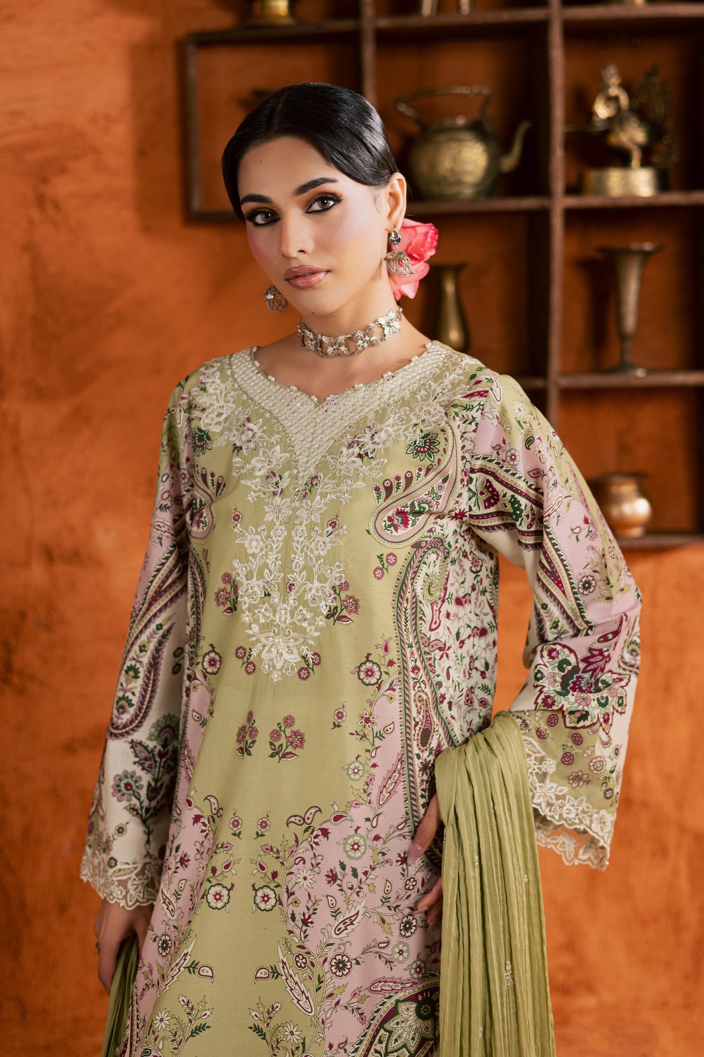 Batik | Festive Eid 26 | Margot - Luxury Dress - available at Maria Faisal in UK and USA.