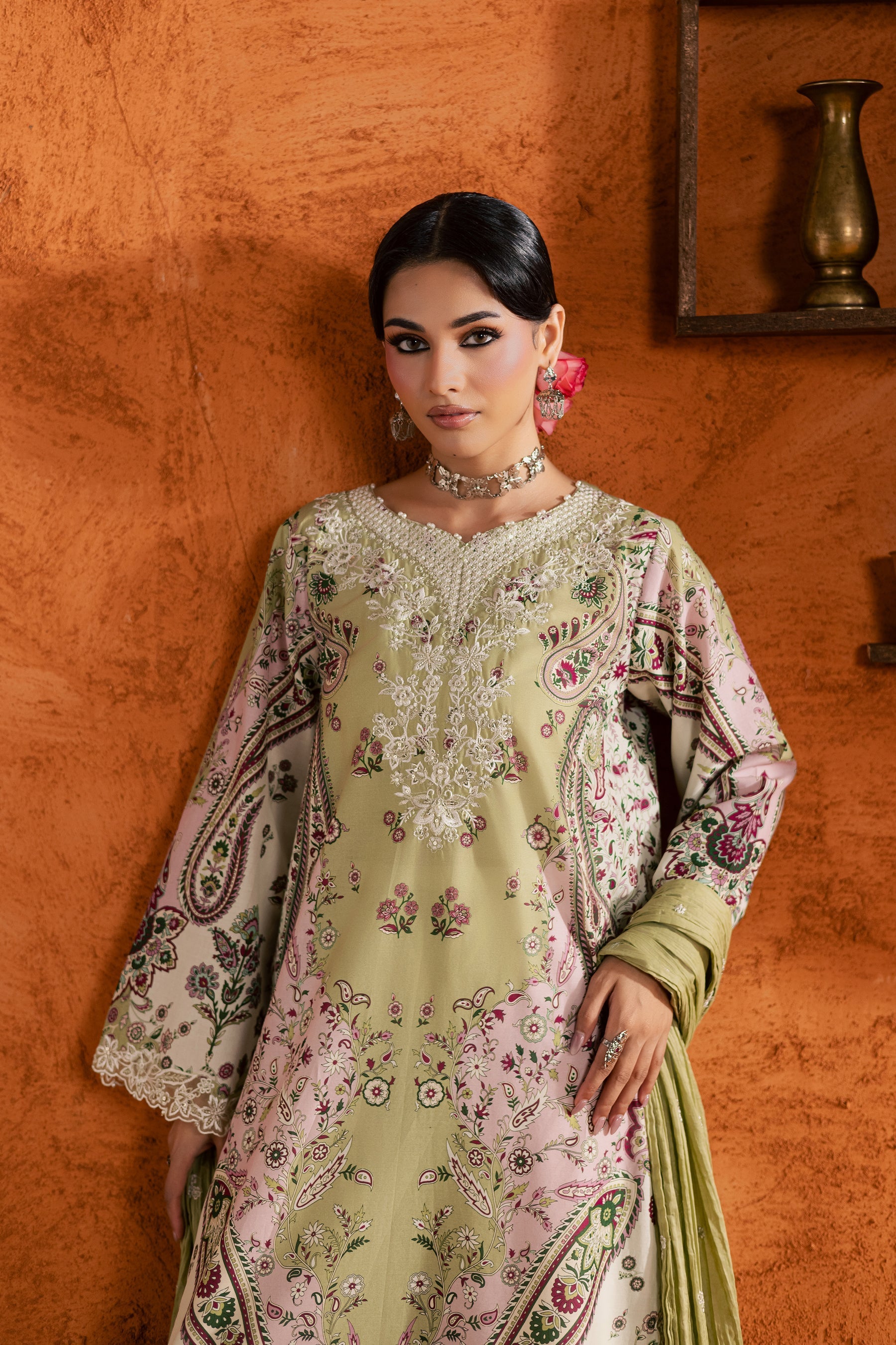 Batik | Festive Eid 26 | Margot - Luxury Dress - available at Maria Faisal in UK and USA.