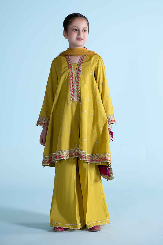 Maria B | 3 Piece Dyed Dobby Lawn Suit | MKD-EA24-10 by Maria Faisal - Registered Vendor of : Maria B - type : Kids Clothes - 100% original wedding dresses
