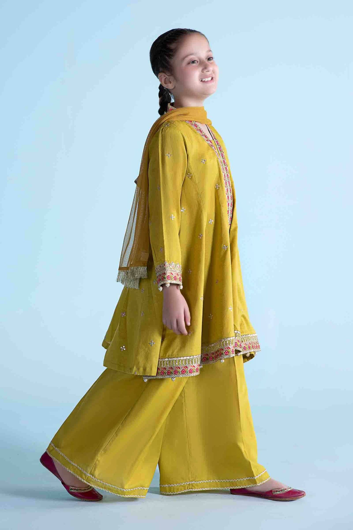 Maria B | 3 Piece Dyed Dobby Lawn Suit | MKD-EA24-10 by Maria Faisal - Registered Vendor of : Maria B - type : Kids Clothes - 100% original wedding dresses