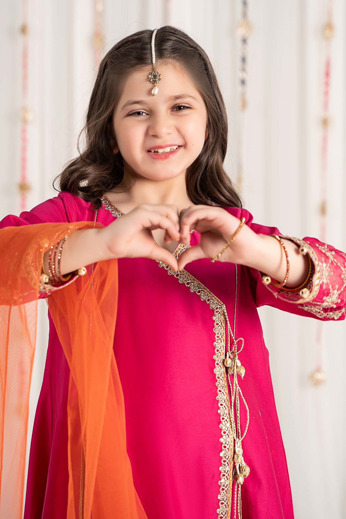Maria B | 3 Piece Embroidered Cotton Satin Suit | MKS-EF25-41 by Maria Faisal - Registered Vendor of : Maria B - type : Kids Clothes - 100% original wedding dresses