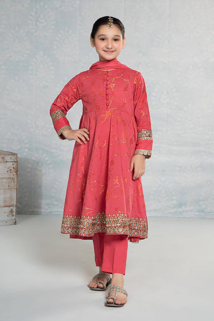 Maria B | 3 Piece Embroidered Jacquard Broshiasuit | MKD-EF24-23 by Maria Faisal - Registered Vendor of : Maria B - type : Kids Clothes - 100% original wedding dresses