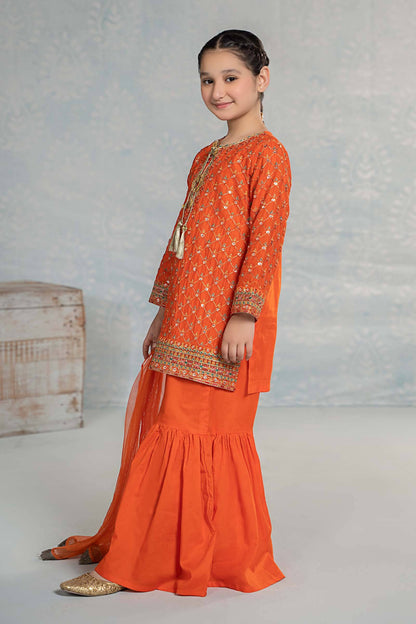 Maria B | 3 Piece Embroidered Lawn Suit | MKD-EF24-09 by Maria Faisal - Registered Vendor of : Maria B - type : Kids Clothes - 100% original wedding dresses