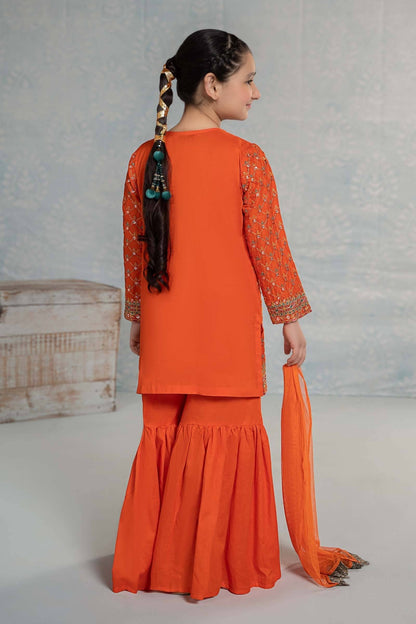 Maria B | 3 Piece Embroidered Lawn Suit | MKD-EF24-09 by Maria Faisal - Registered Vendor of : Maria B - type : Kids Clothes - 100% original wedding dresses