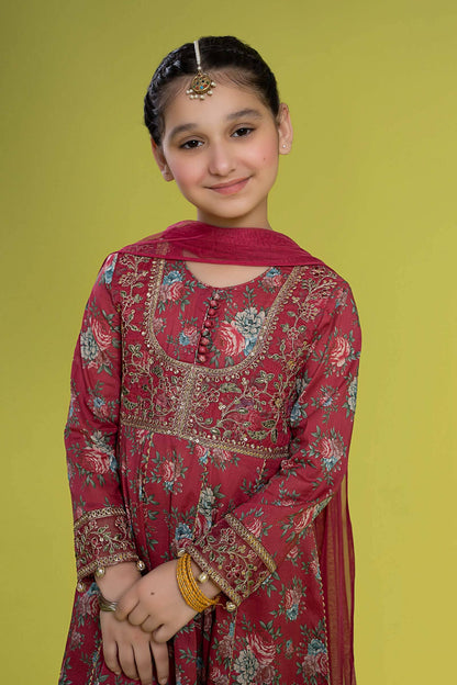 Maria B | 3 Piece Embroidered Lawn Suit | MKD-EF24-32 by Maria Faisal - Registered Vendor of : Maria B - type : Kids Clothes - 100% original wedding dresses