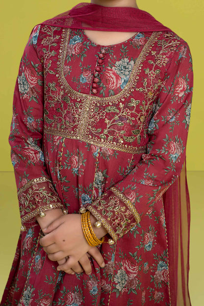 Maria B | 3 Piece Embroidered Lawn Suit | MKD-EF24-32 by Maria Faisal - Registered Vendor of : Maria B - type : Kids Clothes - 100% original wedding dresses