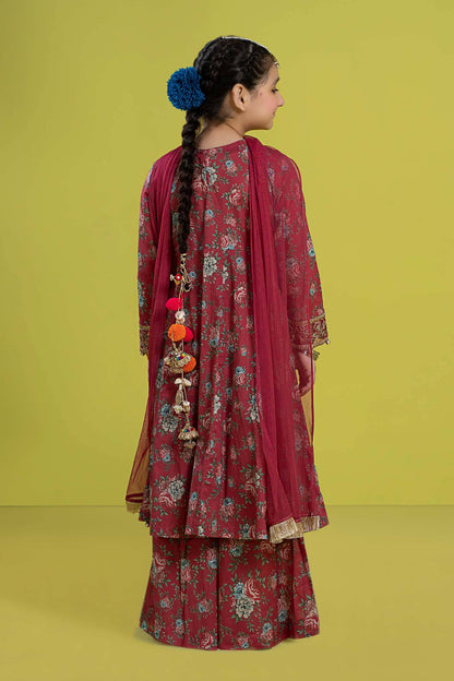 Maria B | 3 Piece Embroidered Lawn Suit | MKD-EF24-32 by Maria Faisal - Registered Vendor of : Maria B - type : Kids Clothes - 100% original wedding dresses