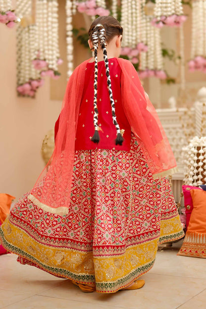 Maria B | 3 Piece Embroidered Linen Suit | MKD-W24-04 by Maria Faisal - Registered Vendor of : Maria B - type : Kids Clothes - 100% original wedding dresses