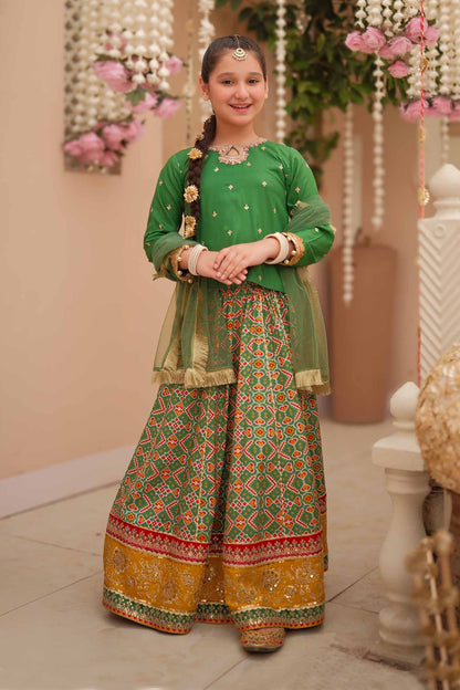 Maria B | 3 Piece Embroidered Linen Suit | MKD-W24-04 by Maria Faisal - Registered Vendor of : Maria B - type : Kids Clothes - 100% original wedding dresses