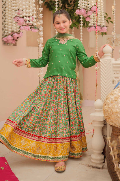 Maria B | 3 Piece Embroidered Linen Suit | MKD-W24-04 by Maria Faisal - Registered Vendor of : Maria B - type : Kids Clothes - 100% original wedding dresses