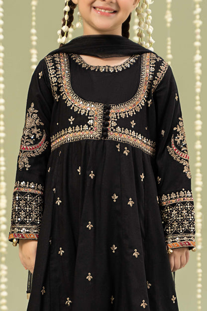 Maria B | 3 Piece Embroidered Linen Suit | MKD-W24-07 by Maria Faisal - Registered Vendor of : Maria B - type : Kids Clothes - 100% original wedding dresses