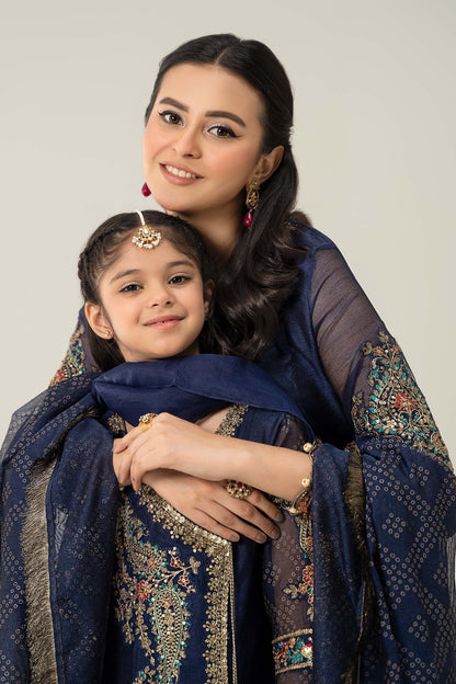 Maria B | 3 Piece Embroidered Paper Cotton Suit | MKD-W24-22 by Maria Faisal - Registered Vendor of : Maria B - type : Kids Clothes - 100% original wedding dresses