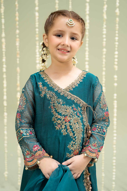 Maria B | 3 Piece Embroidered Paper Cotton Suit | MKD-W24-22 by Maria Faisal - Registered Vendor of : Maria B - type : Kids Clothes - 100% original wedding dresses