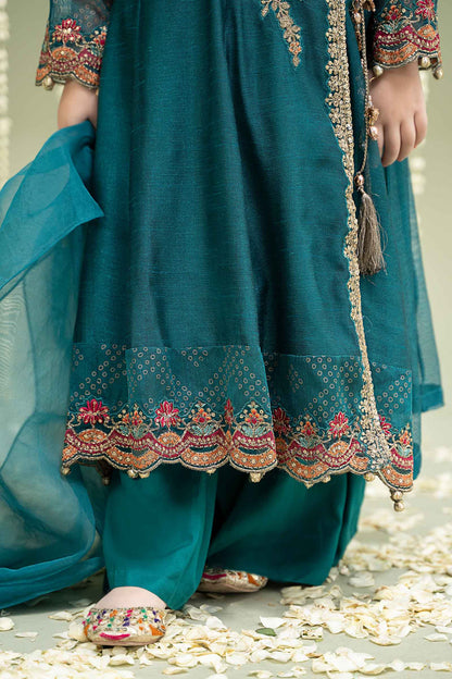 Maria B | 3 Piece Embroidered Paper Cotton Suit | MKD-W24-22 by Maria Faisal - Registered Vendor of : Maria B - type : Kids Clothes - 100% original wedding dresses