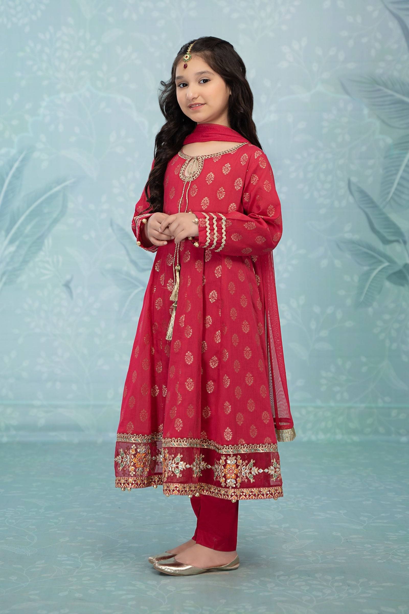 Maria B | 3 Piece Embroidered Suit | MKD-EF23-31R1 by Maria Faisal - Registered Vendor of : Maria B - type : Kids Clothes - 100% original wedding dresses